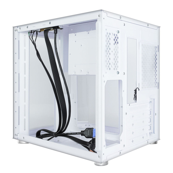 Корпус mATX Б_БП Ginzzu V220 Ginzzu V220 (USB3.0,Audio,белый,"стеклянный куб")