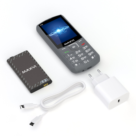 Сотовый Maxvi P33 Dark grey 2sim/2.8"/320*240/microSD/0.3МП/Bt/4000мАч/моноблок