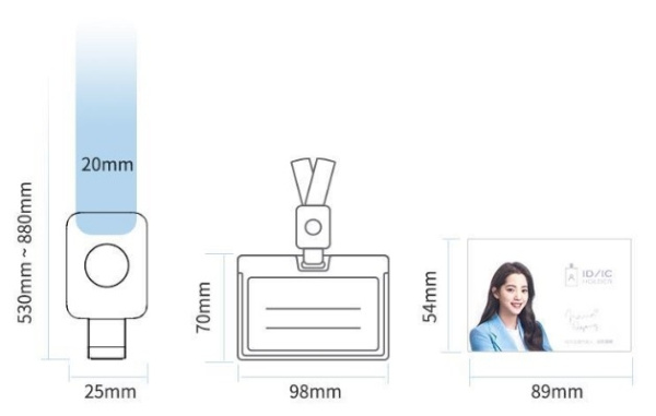 Бейдж гориз. DELI 70*98мм. пластик, рулетка, голубой (64802)