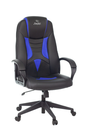 Кресло игровое Zombie 8 черный/синий искусственная кожа крестовина пластик ZOMBIE 8 BLUE (1583066)