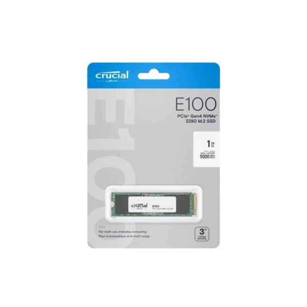 SSD-накопитель M.2 1Тб Crucial E100 [CT1000E100SSD8](TLC 3D NAND,5000/4500 Мб/с)