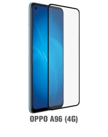 Защитное стекло для Oppo A96 (4G) с цветной рамкой (fullscreen+fullglue) (DF oColor-31) (black)