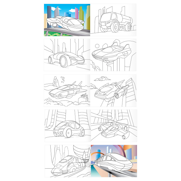Раскраска ТРИ СОВЫ "Автомобили" А5, 10стр. РА5_57074