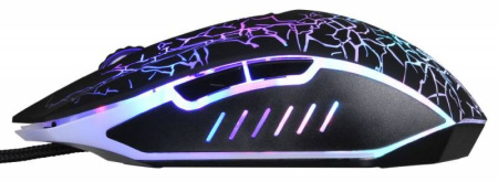 Игровая мышь USB Oklick 905G Invasion оптическая, 3200dpi, 5кн., подсветка, кабель 1.5м, Black