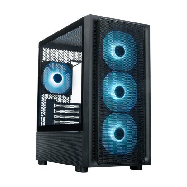 Корпус mATX Б_БП XASTRA A411M 4ARGB-FC Black (USB3.0,Audio,черный,Mesh,4х120мм ARGB+PWM FC fans,CPU Cooler до 165мм, VGA до 340мм)