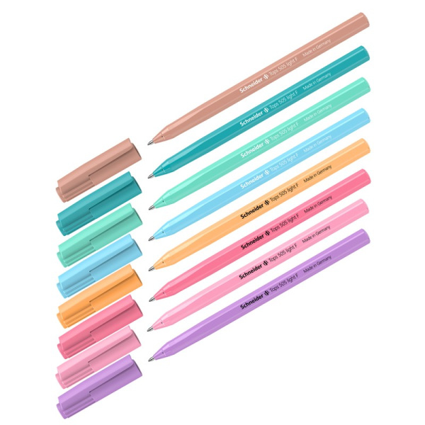 Ручка шариковая SCHNEIDER Tops 505F синяя, 0,8мм, корпус пастель ассорти (150520)