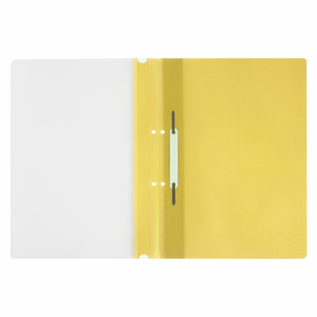 Скоросшиватель пластиковый 120мкм. STAFF желтый, с перфорацией (271716)