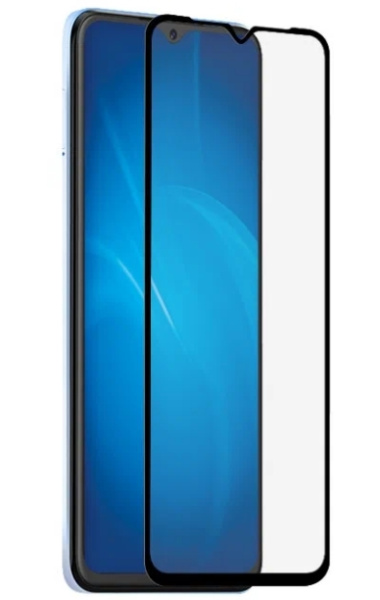 Защитное стекло для Itel Vision 3 с цветной рамкой (fullscreen+fullglue) (DF itColor-09) black