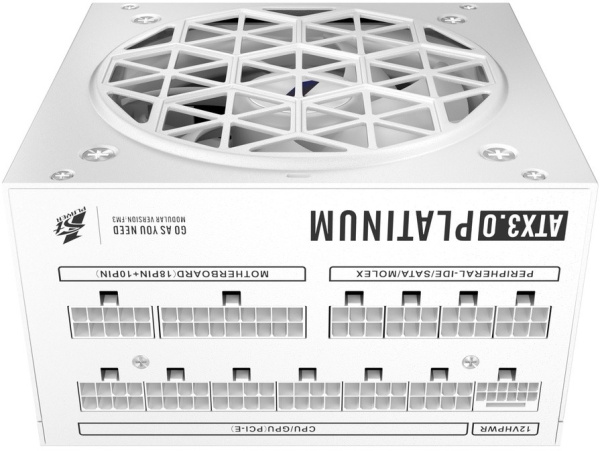 Блок питания 1000Вт 1STPLAYER NGDP Platinum 1000W White (APFC,120мм,4PCI-E,12VHPWR,12SATA,80+Platinum,модульный)[HA-1000BA3-WH]