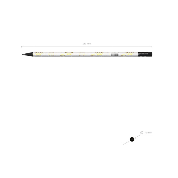 Карандаш ч/гр. ERICH KRAUSE "Magic Sky" с ластиком, трехгранный HB (55259)