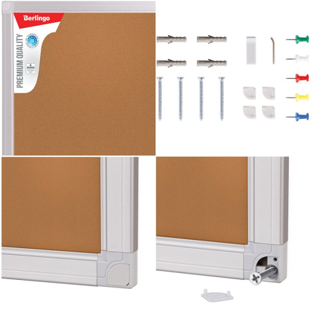 Доска пробковая 45*60см. BERLINGO Premium алюминиевая рамка (SDp_02040)