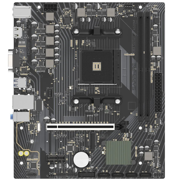 Мат.плата SocAM4 AMD A520 Sapphire A520M-E (mATX,2DDR4,M.2,PCI-E16,PCI-E,HDMI,VGA,PC4800)