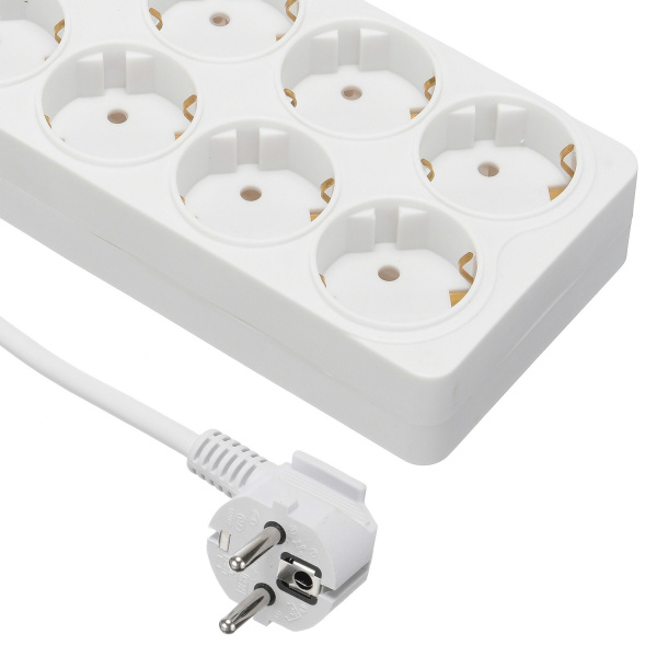 Сетевой фильтр  5.0м, 8 розеток Buro, 800SH-5-W, 10А, 2200Вт, с выключателем, белый, коробка