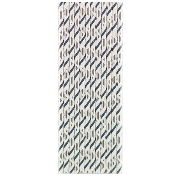 Трубочки для коктейля "Витая полоска" 12шт (1502-4518)