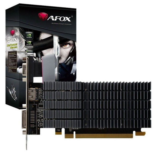 Видеокарта GeForce G210 Afox 1Гб DDR2,64bit,DVI,HDMI,Silent (AF210-1024D2LG2) ret