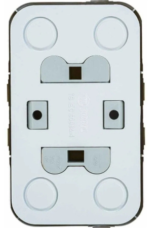 Розетка электрическая накладная, 2местная, 16A, белый, Makel 45117