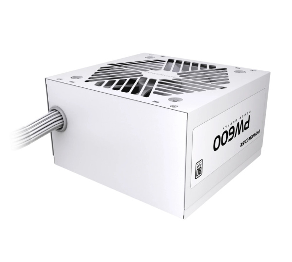 Блок питания 600Вт Powercase PW600 White (APFC,120мм,2PCI-E,5SATA,80+)[PSW-600W-DC]