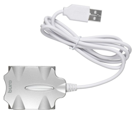 USB_Хаб 4xUSB_2.0 Buro BU-HUB4-0.5-U2.0-Candy серебристый