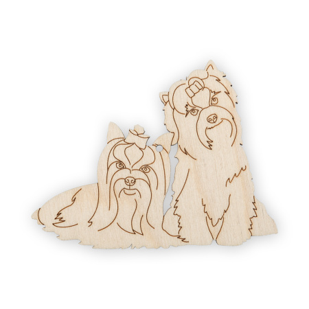 Подвеска "Mr. Carving" ВД-416 "Влюблённые йорки" фанера 8 х 10 х 0.3 см