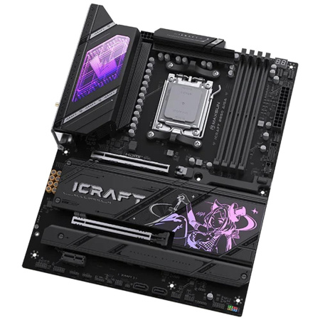 Материнская плата Maxsun MS-iCraft B850 AIGA B850, AM5, 4*DDR5, 2*PCIEx16, 1*PCIEx1, 4*M.2, 2*TypeC, 1*USB3.2Gen1, 4*USB3.2Gen2, 6*USB2.0, 2*SATA3.0, 5G, DP, HDMI, ATX, RTL