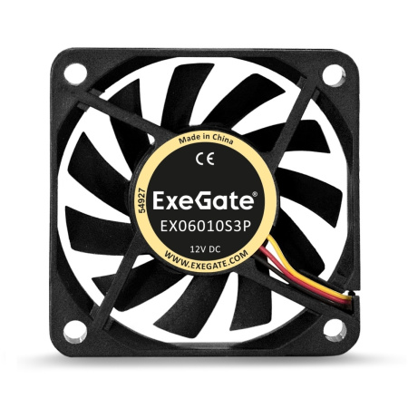 Кулер в корпус 60x60x10 ExeGate EX06010S3P (2500rpm/3pin/подшипник скольжения)