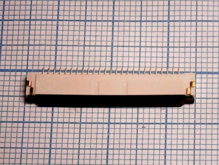 Коннектор FFC/FPC шлейфа шаг 1.0мм, 25пин, фиксатор откидной