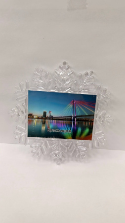 Магнит сувенирный, "Снежинка". "Красноярск"