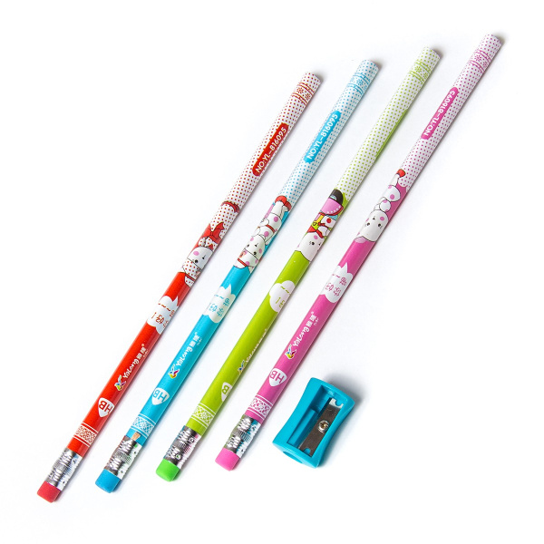 Карандаш ч/гр. YALONG HB ассорти с ластиком (YL816095)