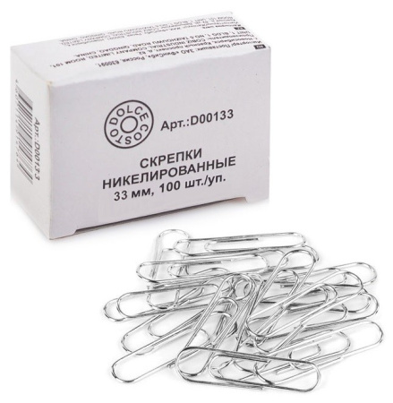 Скрепки 33мм. DOLCE COSTO, 100шт (D00133)
