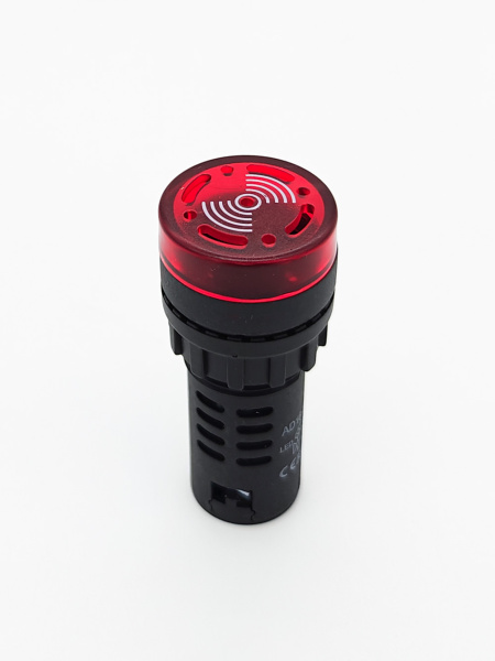 Сигнализатор светозвуковой AD16-22SM, 12в, d22мм, красный
