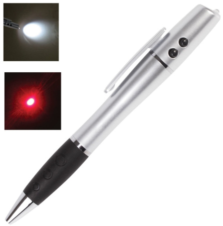 Указка лазерная, радиус 200 м, LED фонарь, шариковая ручка, линия 0,5 мм, LH612