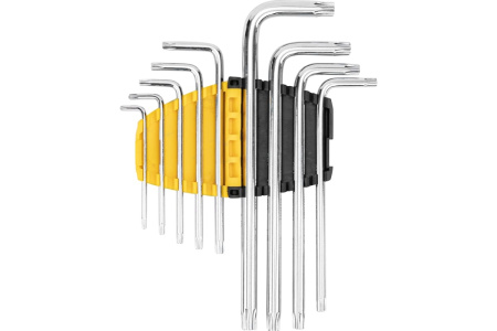 Набор шестигранных ключей "TORX" сверхдлинных Deli DL3091 9шт  Т10,Т15,Т20,Т25,Т27,Т30,Т40,Т45,Т50, пластиковый держатель