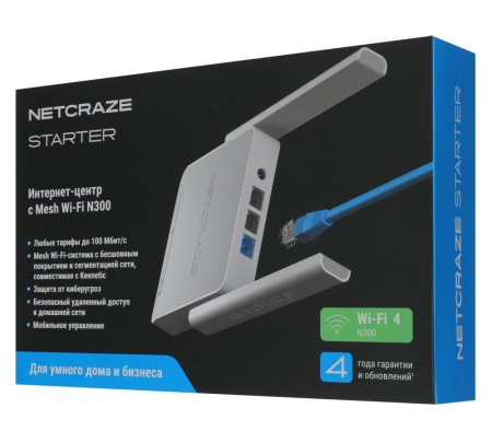 Маршрутизатор Netcraze Starter (NC-1121) 802.11n 300_Mbps 2xLAN