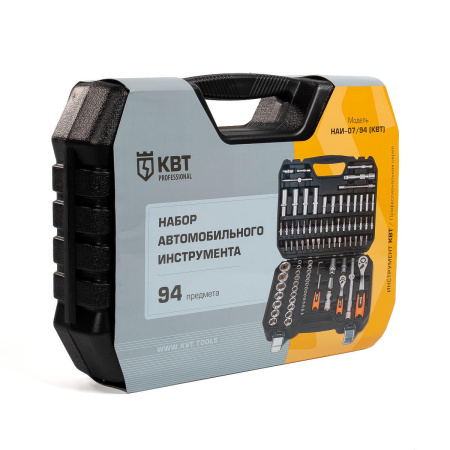 Набор инструмента КВТ НАИ-07/94, 94 предмета, трещётки, головки, в кейсе