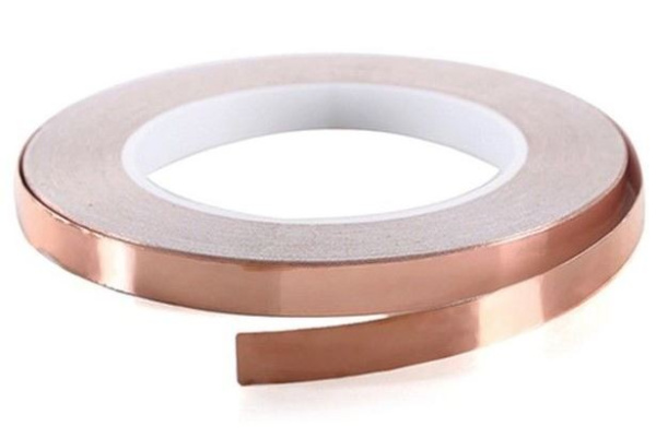 Лента медная самокеящаяся (медный скотч) 10*0.06мм рулон 30м