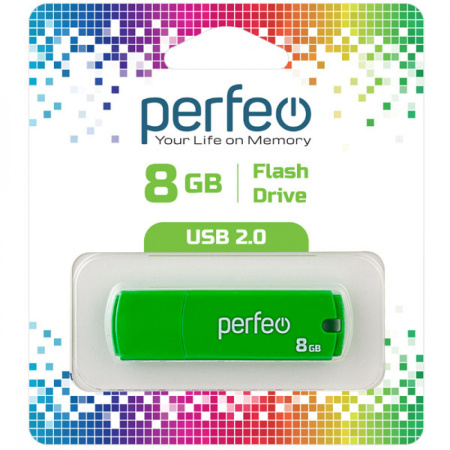 Флеш-накопитель USB2.0 8Gb Perfeo C05 (PF-C05G008) зеленый