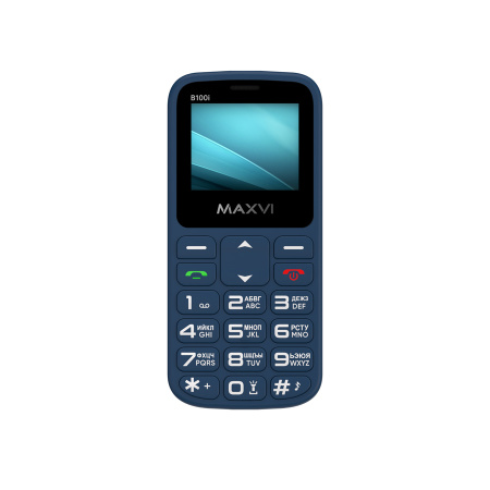Сотовый Maxvi B100i Blue 2sim/1.77"/160*128/microSD/Bt/600мАч/моноблок