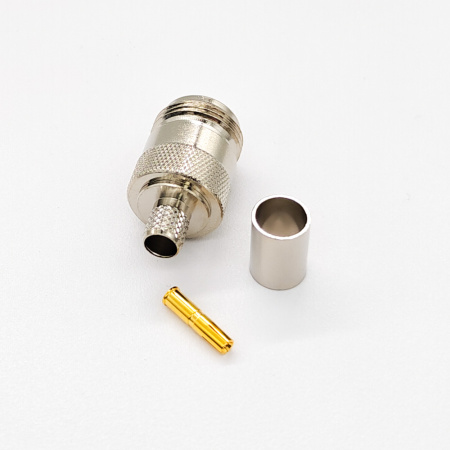 Разъем N type, гнездо, кабельный, обжим, 5D-FB RG-8X LMR-300, N-211/5D