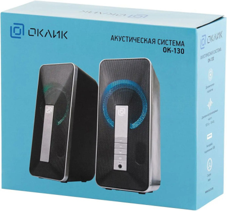 Актив.колонки 2.0 Оклик OK-130 10Вт, Bluetooth, Black