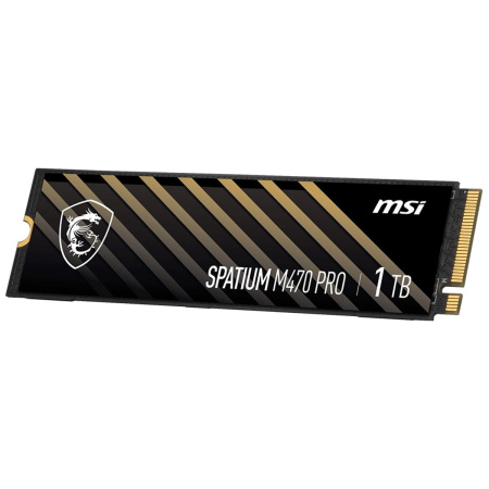 Твердотельный накопитель MSI SSD SPATIUM M470 Pro, 1000GB, M.2(22x80mm), NVMe, PCIe 4.0 x4, 3D TLC, R/W 6000/4500, IOPs 950 000/950 000, TBW 320, DWPD 0.2 (5 лет)