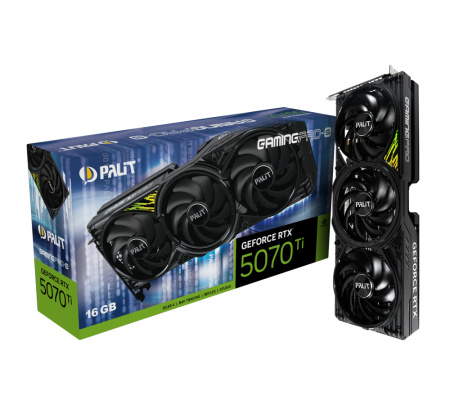 Видеокарта GeForce RTX5070Ti Palit 16Гб GamingPro-S GDDR7,256bit,HDMI,3DP (NE7507T019T2-GB2031U) ret