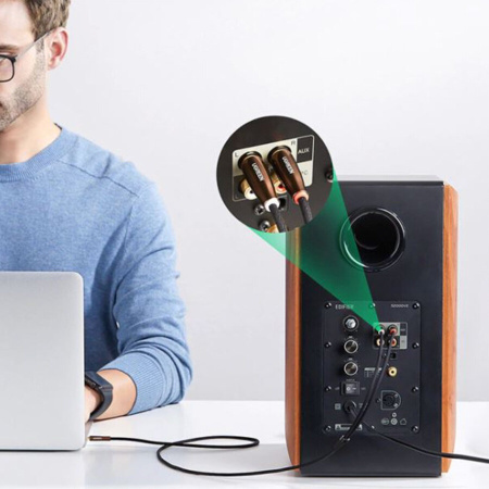 Кабель_аудио 3.5Дж-2RCA - _1м UGREEN AV170 (80845) черный/темно-медный