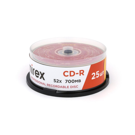 Диск CD-R 25шт Mirex Maximum 700Mb 52x Cake Box (UL120052A8M)