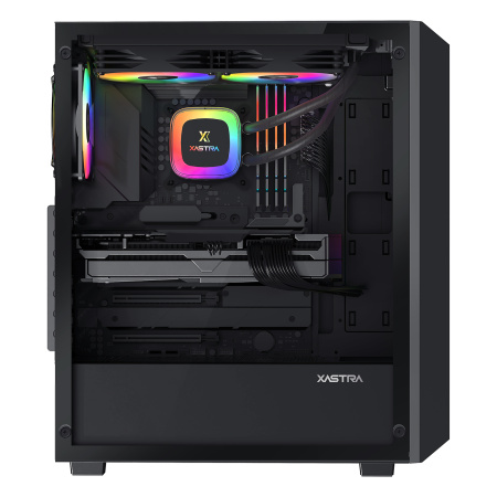 Корпус ATX Б_БП XASTRA A406 4ARGB Black (USB3.0,Audio,TG,черный,4х120мм ARGB)[A406-4FC12A]