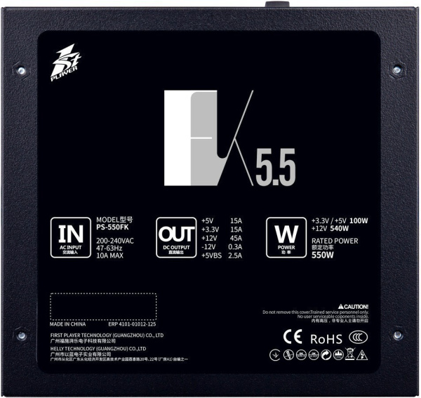 Блок питания 650Вт 1STPLAYER FK 650W (APFC,120мм,2PCI,6SATA)[PS-650FK]