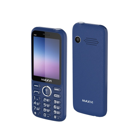 Сотовый Maxvi K32 Blue 2sim/3.2"/320*240/microSD/0.3МП/Bt/1400мАч/моноблок