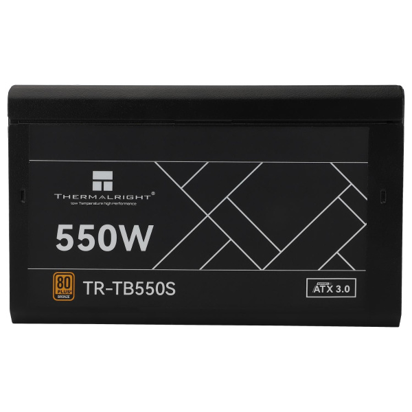 Блок питания 550W/ Power Supply Thermalright, 550W 80+ Bronze (ATX, 3.0, Non-modular, 1x24(20+4)pin 550mm, 1xCPU*2 8(4+4)pin 600+150mm, 1xPCIe 8(6+2)pin 450mm, 1xSATA*3+MOLEX4pin*1 400+150+150+150mm, 1xSATA*2+MOLEX4pin*2 400+150+150+150mm, Active, 120x120