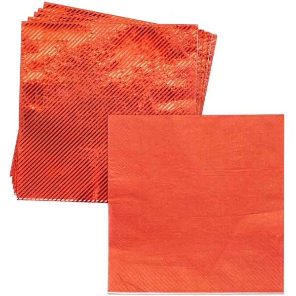 Салфетки "Фольга красная", 33см/6шт. (1502-4877) 