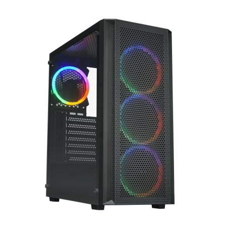 Корпус ATX Б_БП XASTRA A311 4FRGB Black (USB3.0,Audio,TG+Mesh,черный,4х120мм FRGB)[A311-4FR12F]