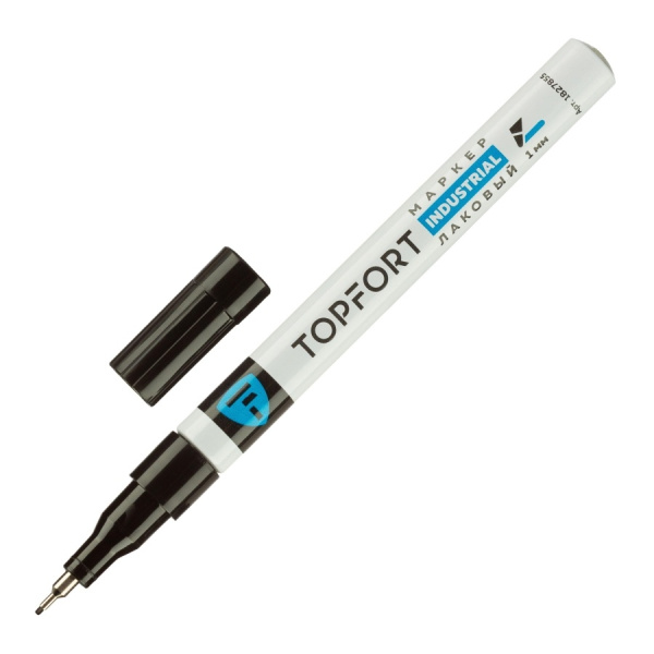 Маркер-краска TOPFORT "Industrial" лаковый, 1мм, черный (1827855)